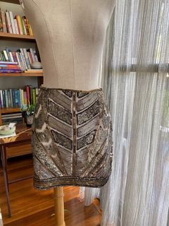 Ever New Beaded Gold Bronze Skirt - Size XS