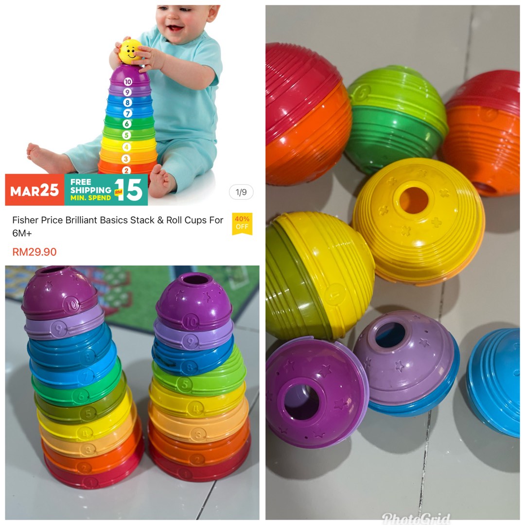 Fisher price brilliant basics stack and roll cups store