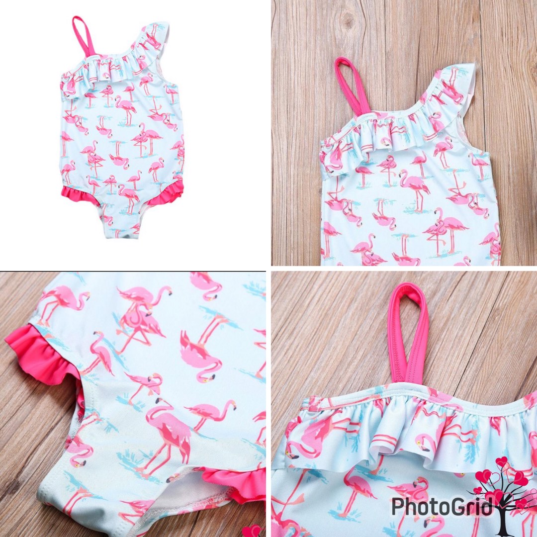 FLAMINGO PINK SWIMSUIT FOR BABY GIRL (2-4 YEARS OLD) on Carousell