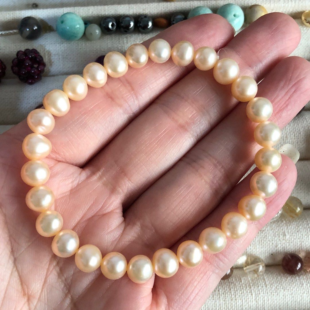 Champagne colored pearl necklace clearance