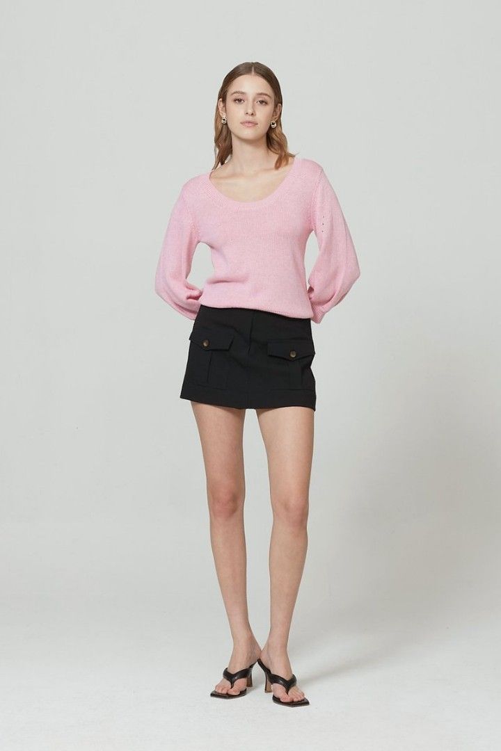 Playing Games Flared Puff Sleeve Knit Top main image 1