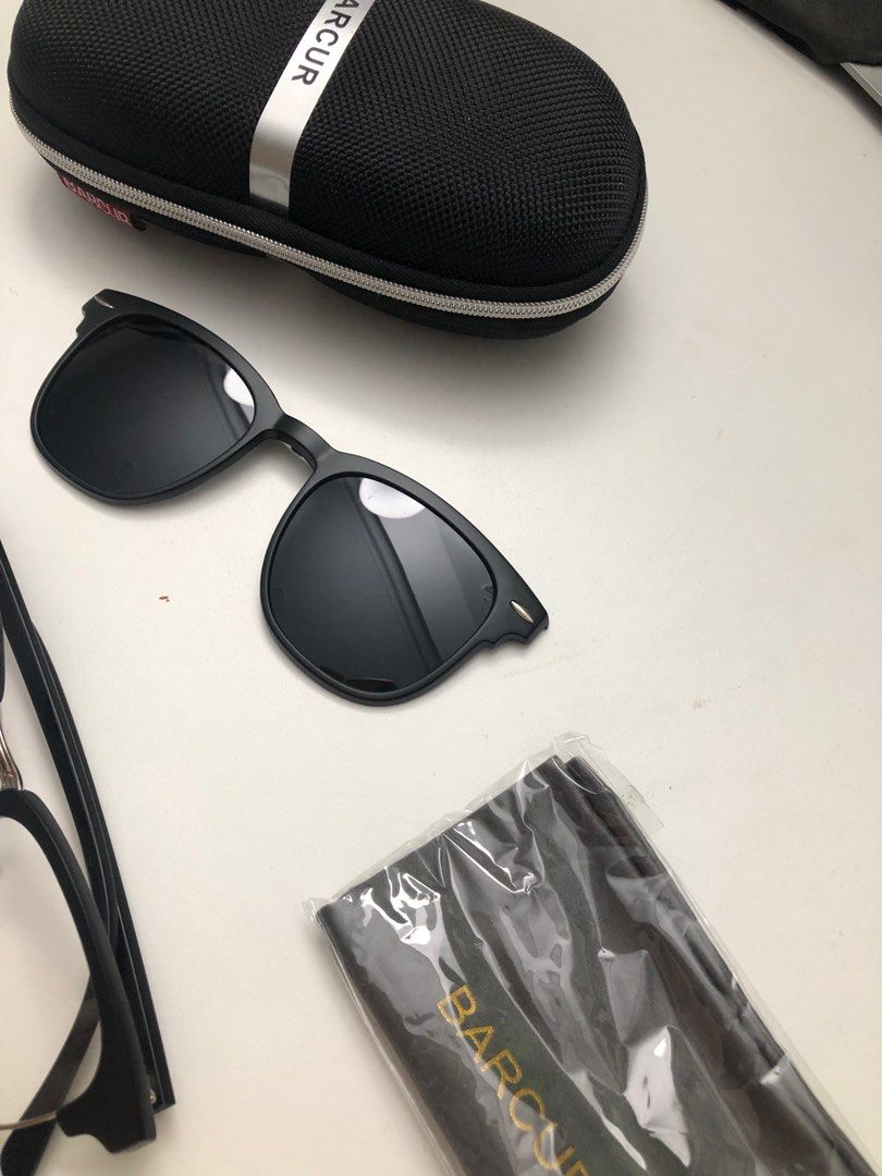 Glasses with sunglass attachment store
