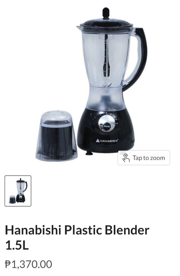 Hanabishi Blender 1.5L, TV & Home Appliances, Kitchen Appliances, Juicers, Blenders & Grinders