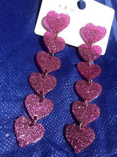 Heart Earrings in Pink, Violet, Colorful