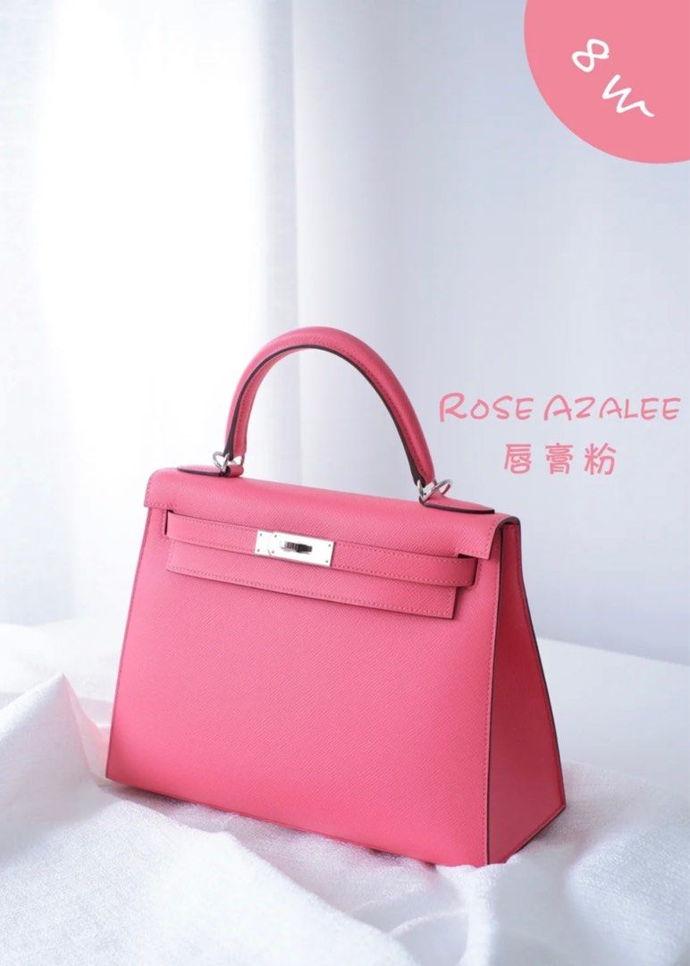 Hermes Kelly 25 Rose Azalee 8w Epsom Leather 2023, Luxury, Bags & Wallets  on Carousell