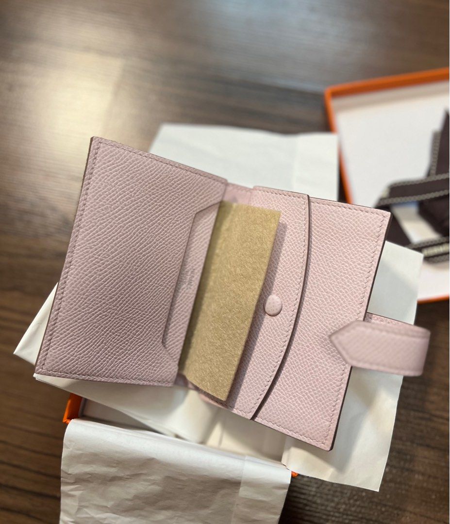 Hermes Rose Confetti Pink Bearn Compact Card-Holder Wallet Case Perfec -  Chicjoy