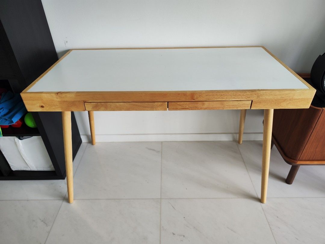 HipVan Reth Study Table 1.2m White Natural Furniture Home