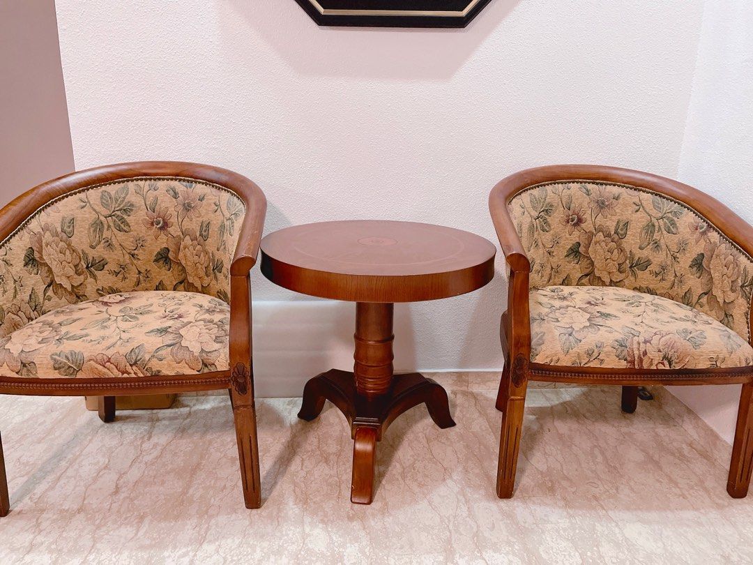 HK Design Chair & Side table Set, Furniture & Home Living, Furniture