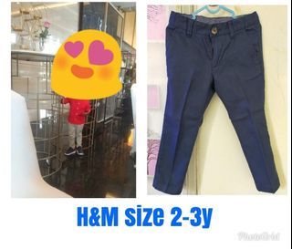 Hnm chinos boy pants / celana hnm anak / navy pants boy