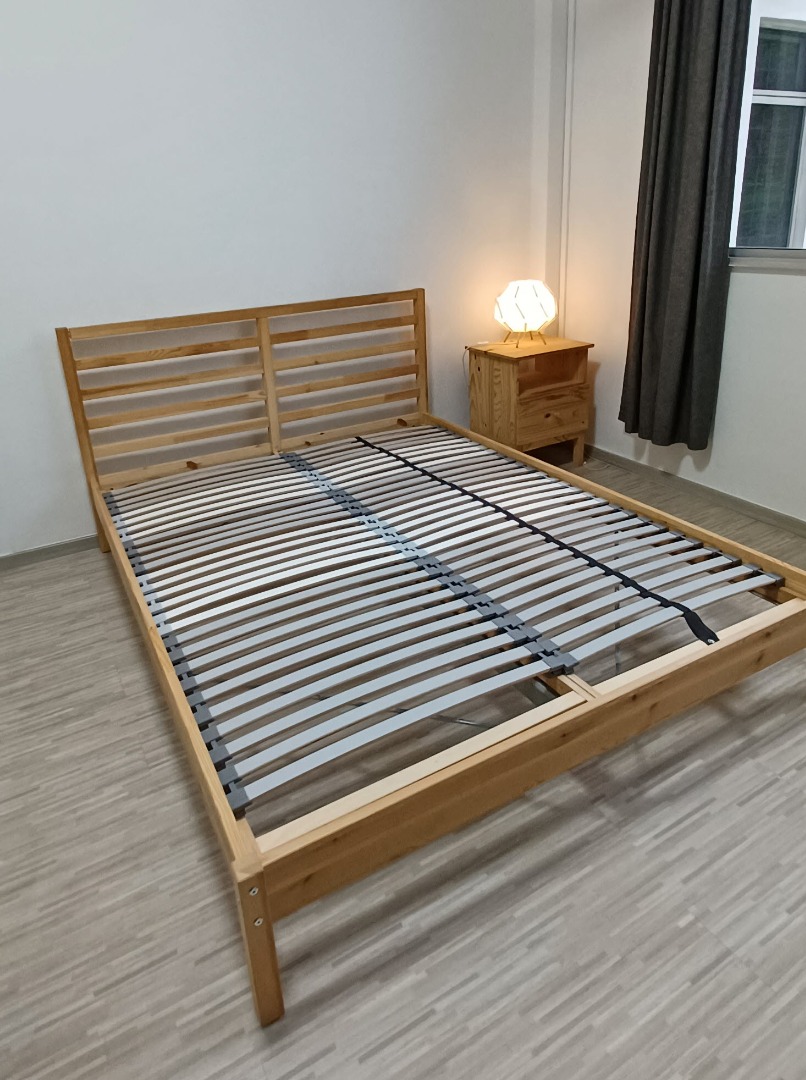 Ikea Tarva Bed frame (150 x 200 cm Queen), Furniture & Home Living