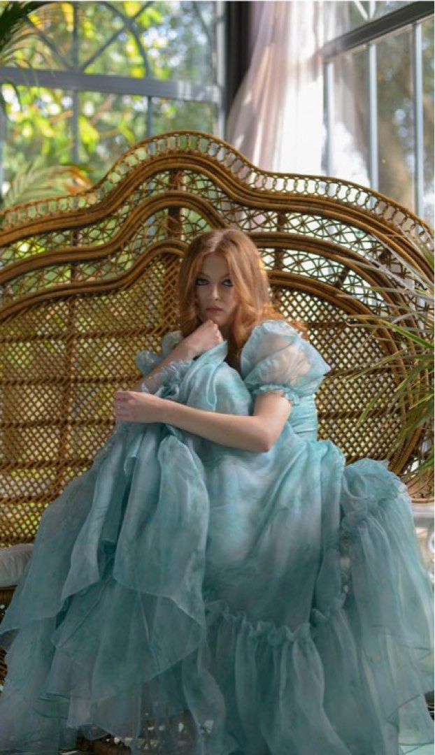 sachin and babi light blue dress INSTOCK (S)✨ SELKIE Water Lilies Silk Gauze Ritz Gown, Women's Fashion,  Dresses & Sets, Dresses on Carousell