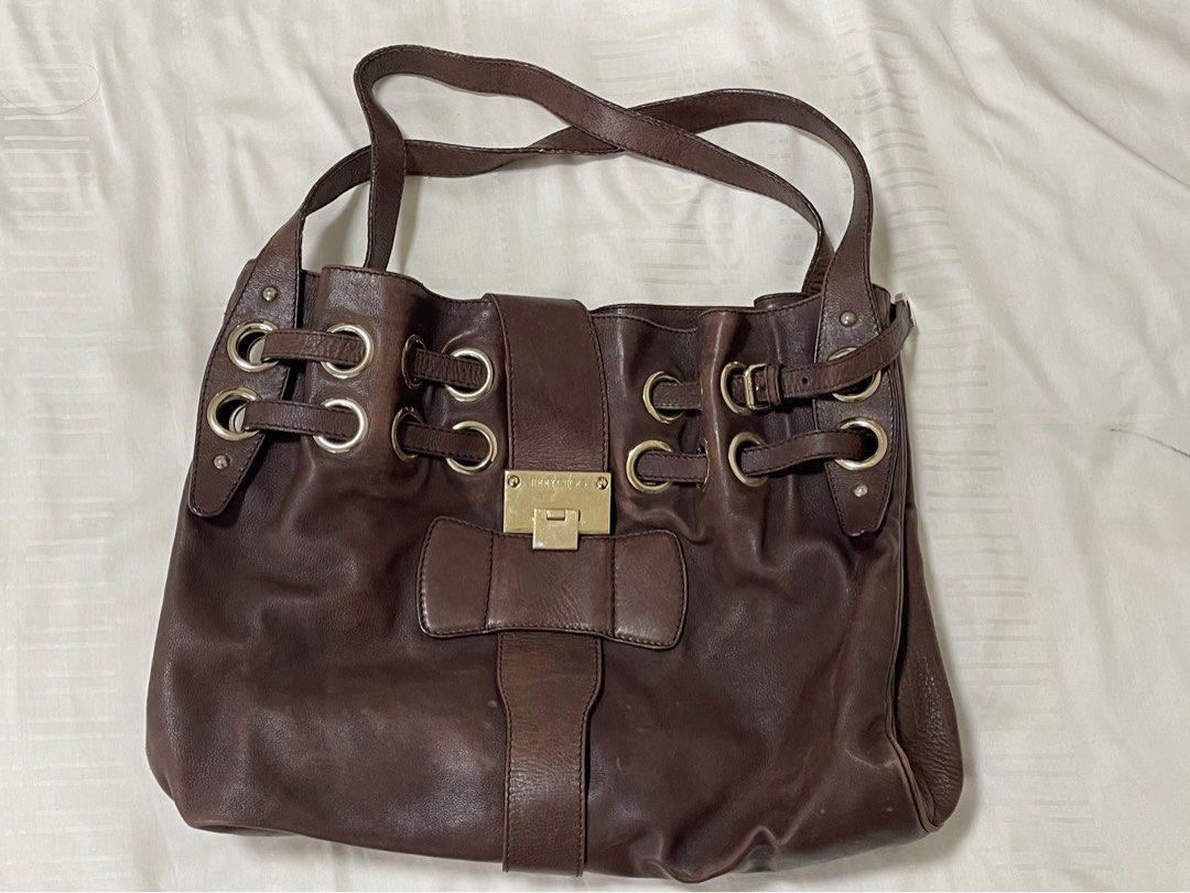 Vintage Jimmy Choo Leather Fringe Studded Bag