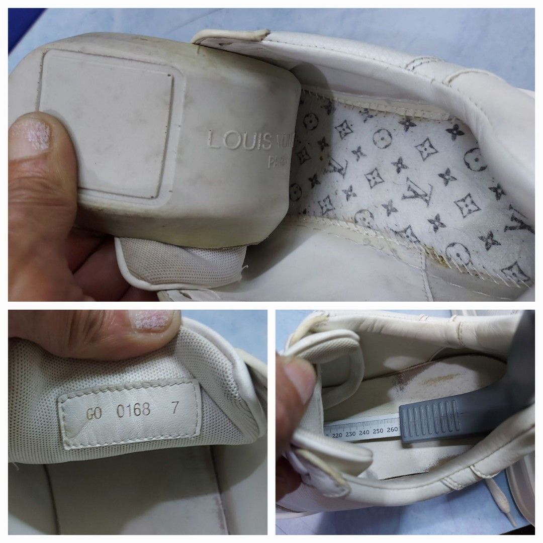 Sepatu Louis Vuitton Sneakers GO 0168 Leather White Ukuran 41.5 ( 26,5cm)