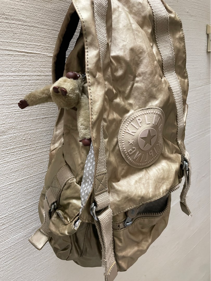 Kipling Backpack in Champagne Color, Women's Fashion, Bags & Wallets ...