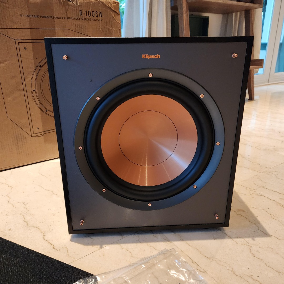 Klipsch R100SW subwoofer alldigital amplifier surround sound BRAND