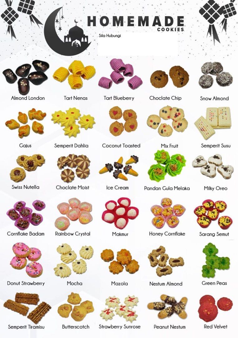 Kuih raya 4 balang RM100, Food & Drinks, Homemade Bakes on Carousell