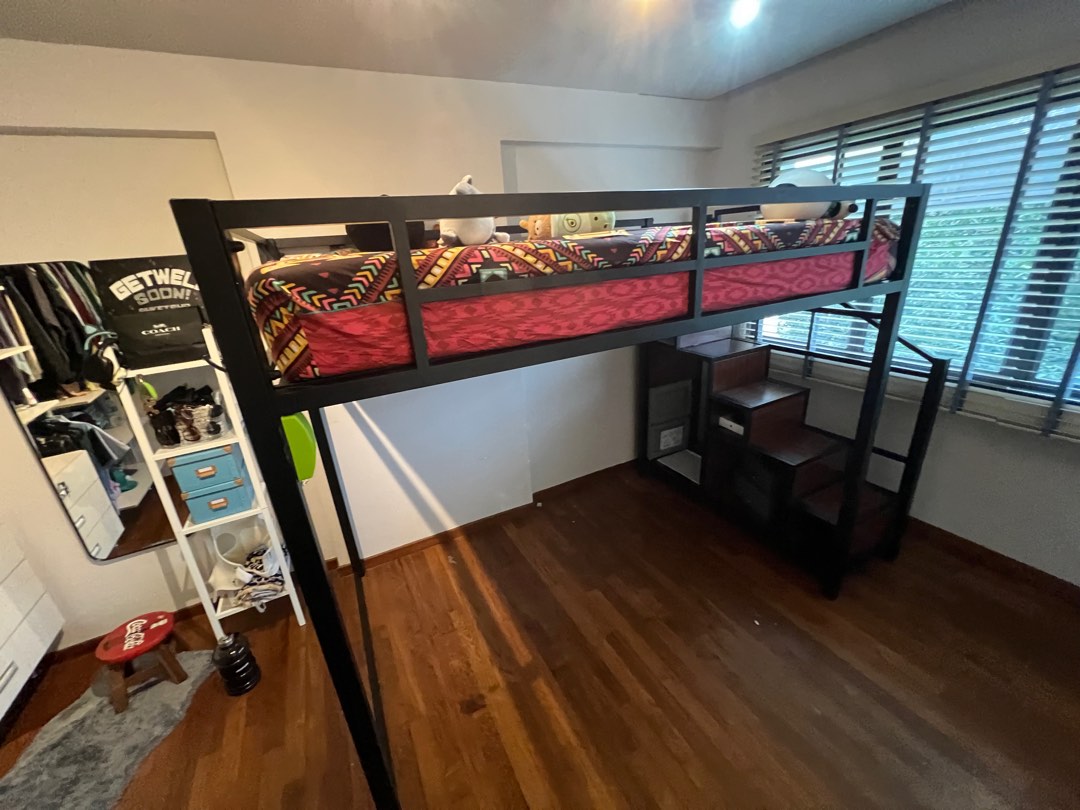 Loft Bed + Mattress + Topper, Furniture & Home Living, Furniture, Bed