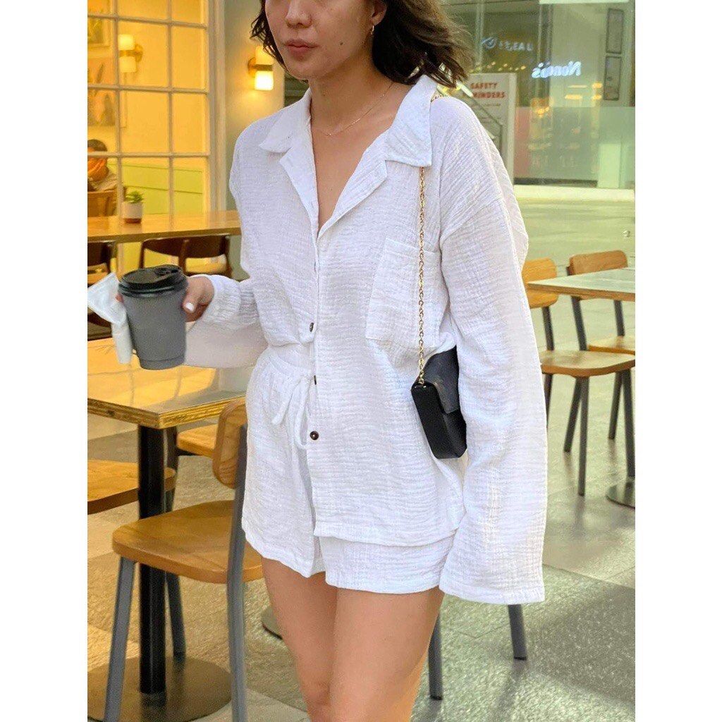 Long sleeve polo shorts clearance