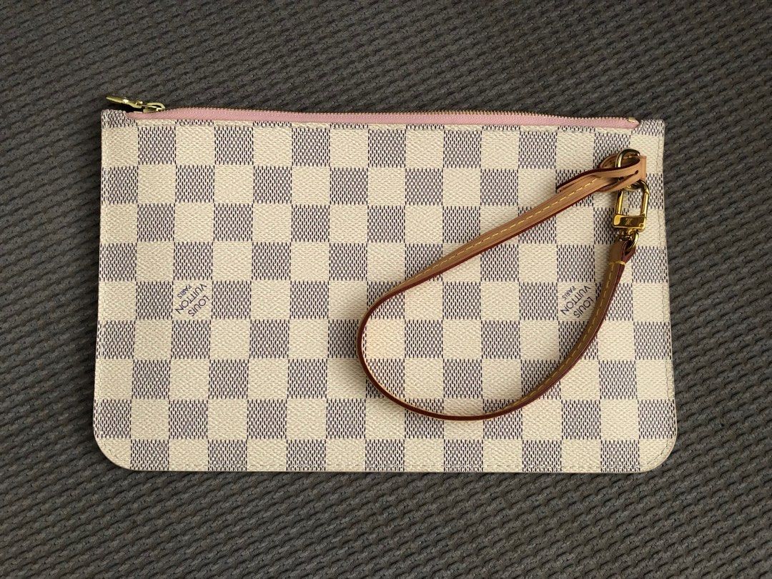 Louis Vuitton LV Neverfull Pochette Pouch Azur, Luxury, Bags