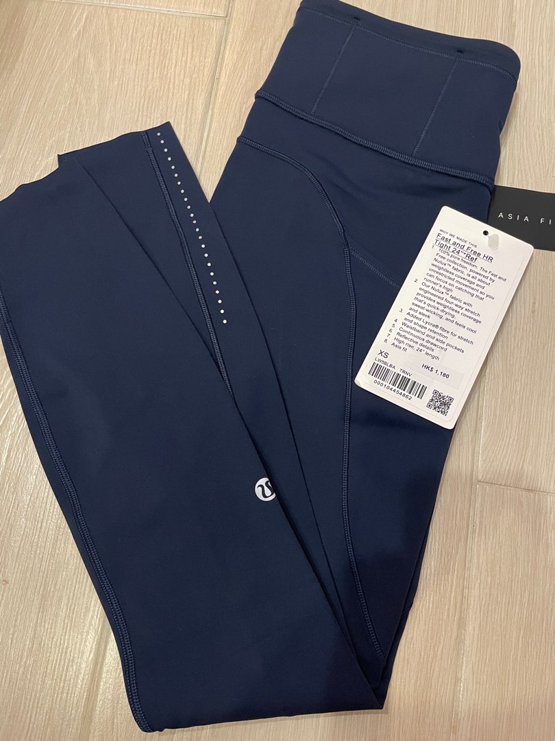 Lululemon fast and free true navy size xs 2, 女裝, 運動服裝- Carousell