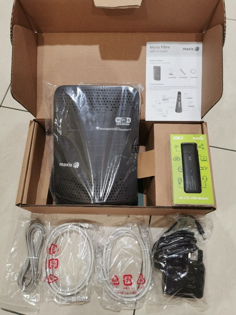 Maxis wifi 6 router & 4G LTE USB modem, Computers & Tech, Parts ...