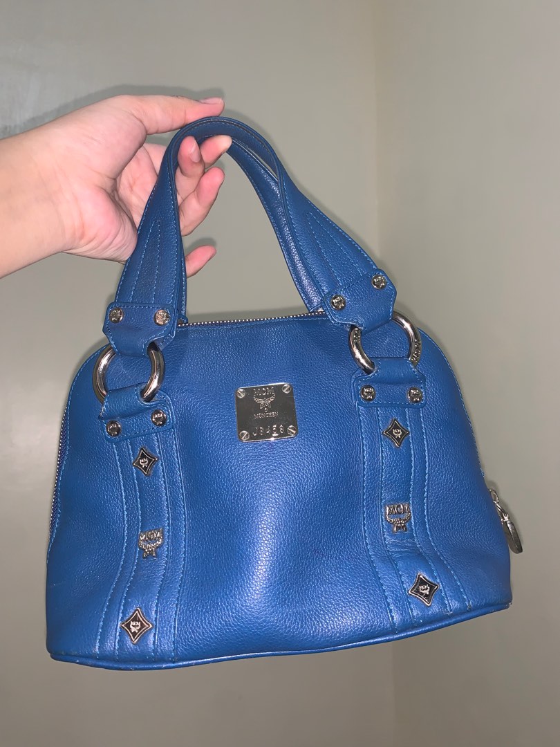 MCM leather satchel, Luxury, Bags & Wallets on Carousell