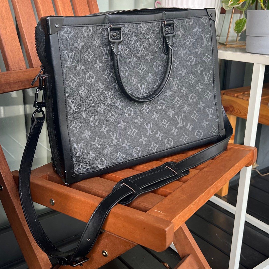 Men leather soft trunk briefcase, Men's Fashion, Bags, Briefcases