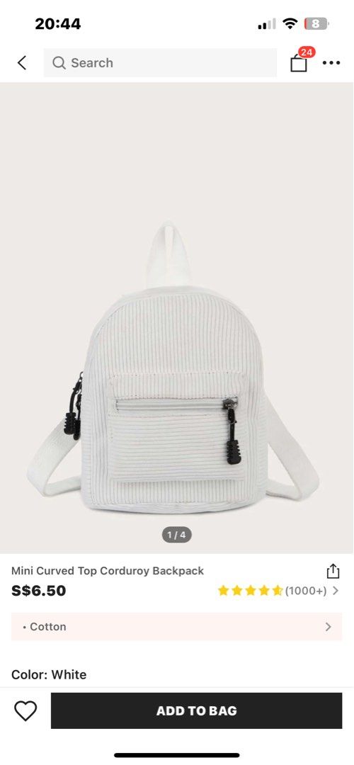 White new arrivals mini backpack