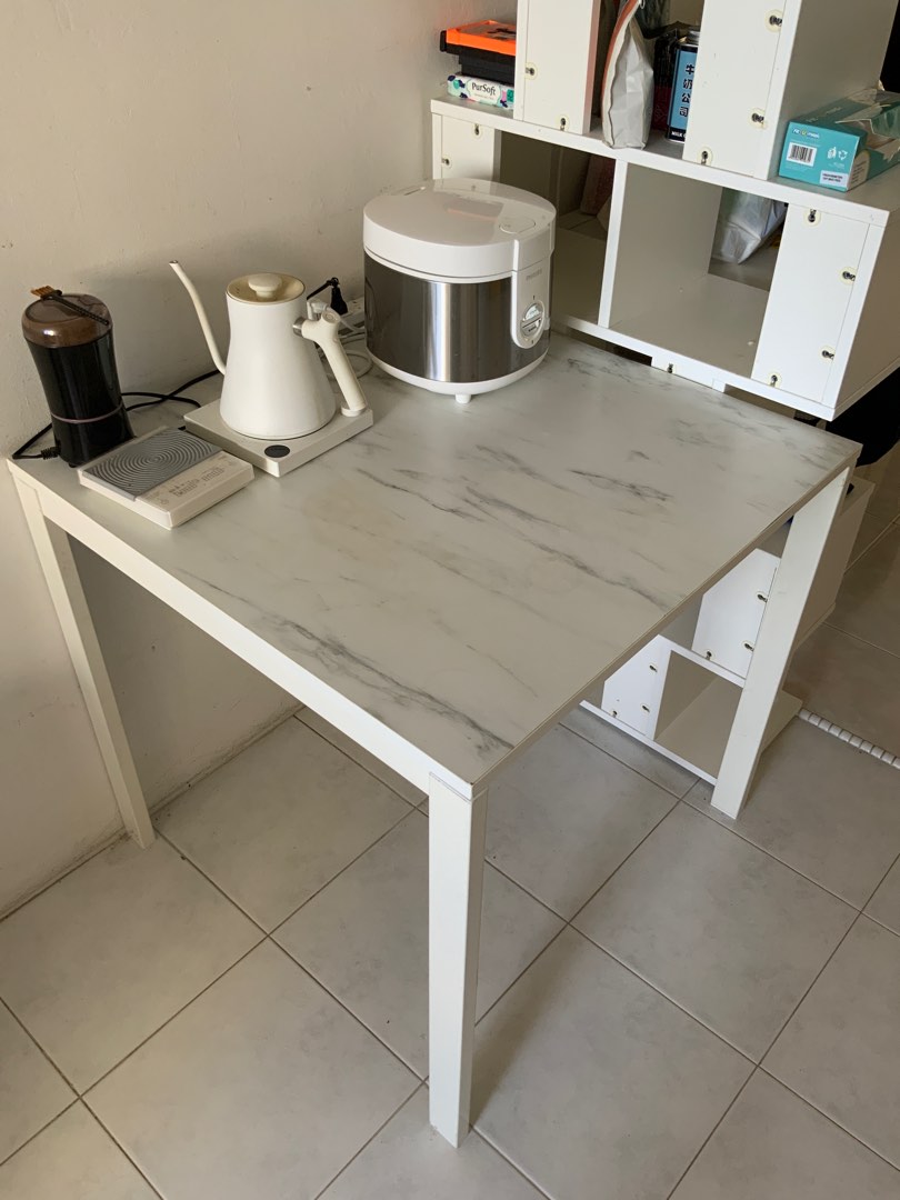 Minimalist Dining Table + 2 IKEA Chairs!, Furniture & Home Living, Furniture, Tables & Sets on