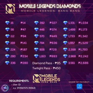 Discounted Mobile Legends Diamonds 💎