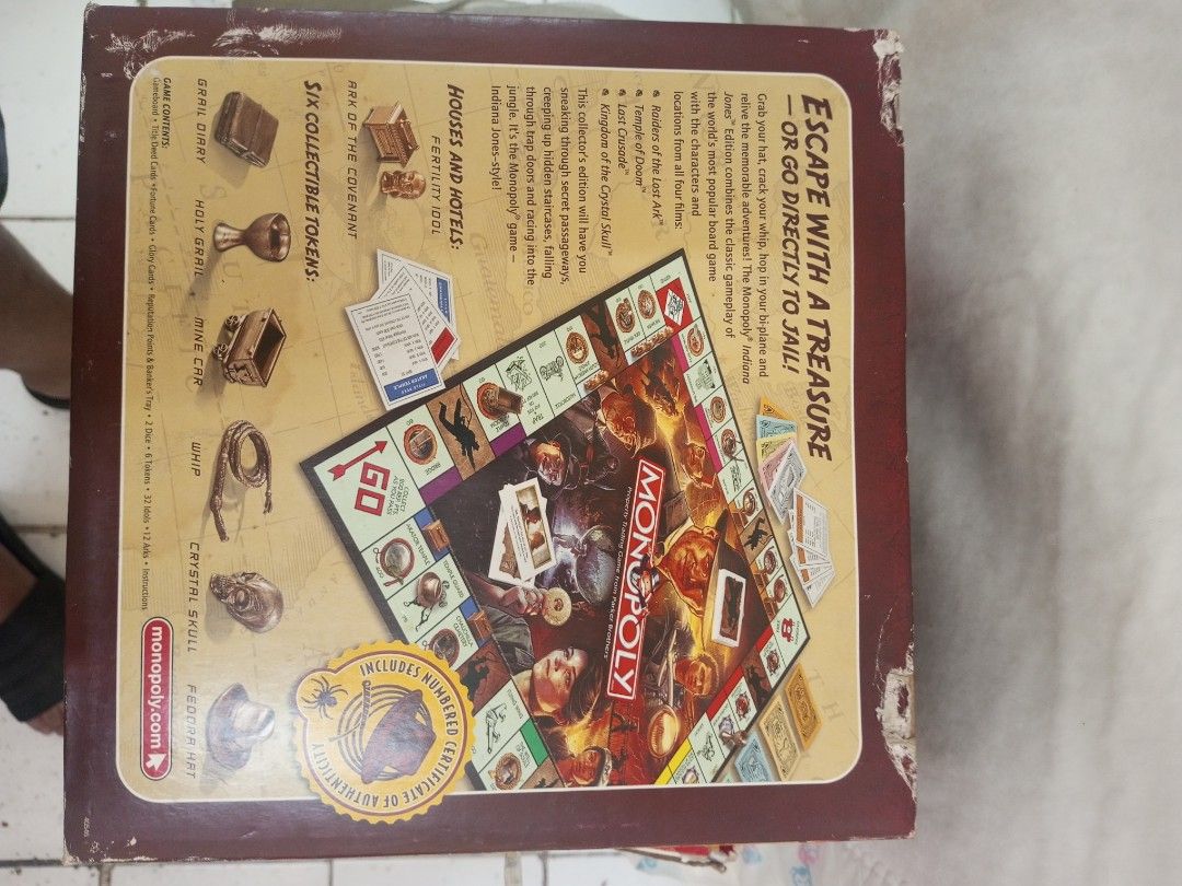 Indiana Jones MONOPOLY (2008) Collector's Limited Edition Wooden Box Crate  NEW