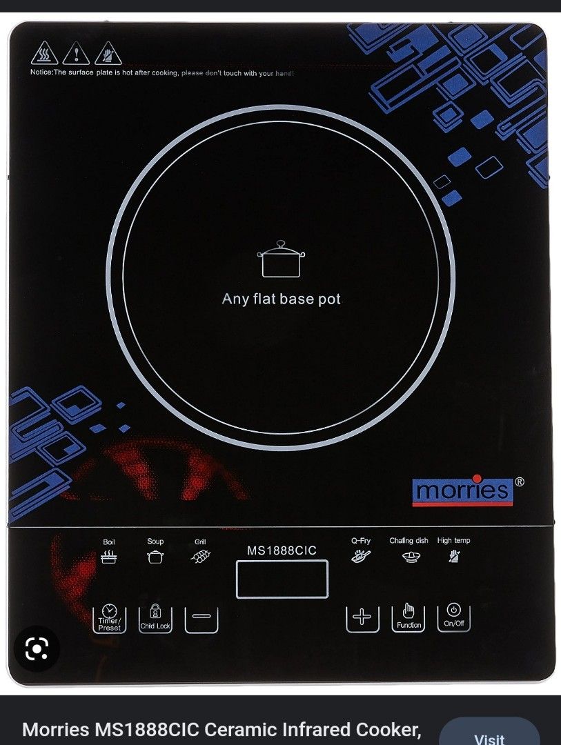 MORRIS CERAMIC INFRARED COOKER 2000W, TV & Home Appliances, Kitchen