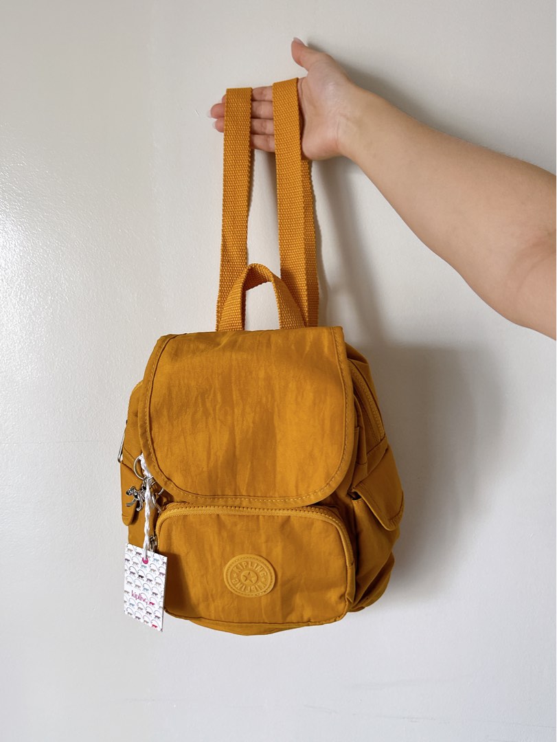 Mustard Kipling Backpack Bag 6 compartments, Women's Fashion, Bags