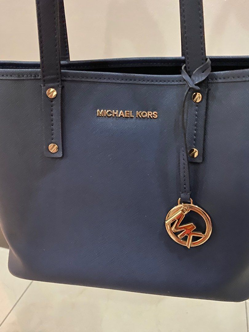 Michael kors tote sale bag navy blue