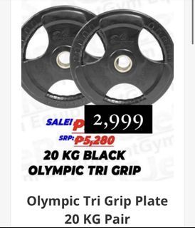Olympic Tri Grip Plate 20 KG Pair