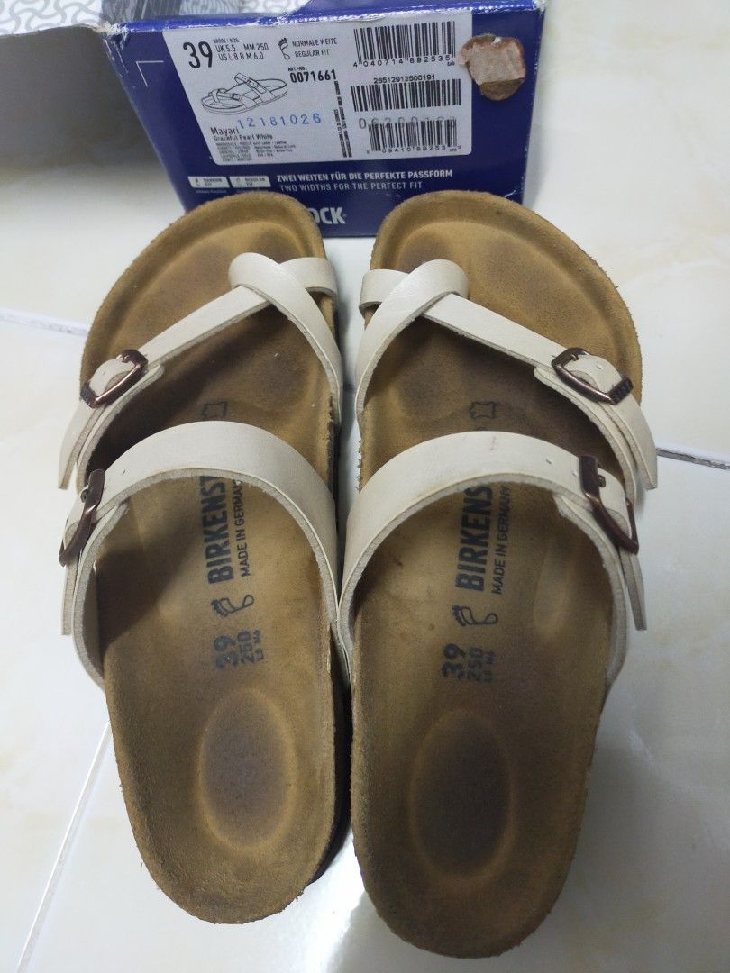 Original birkenstock size 39 pearl white scandals Men s Fashion