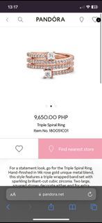 Pandora Triple Spiral Ring with Swarovski Infinity Bracelet