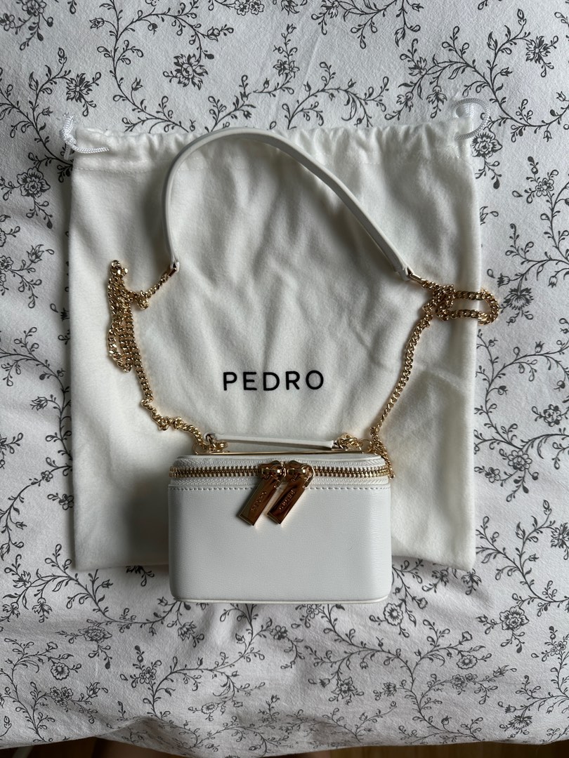 Pedro leather mini vanity case white Women s Fashion Bags