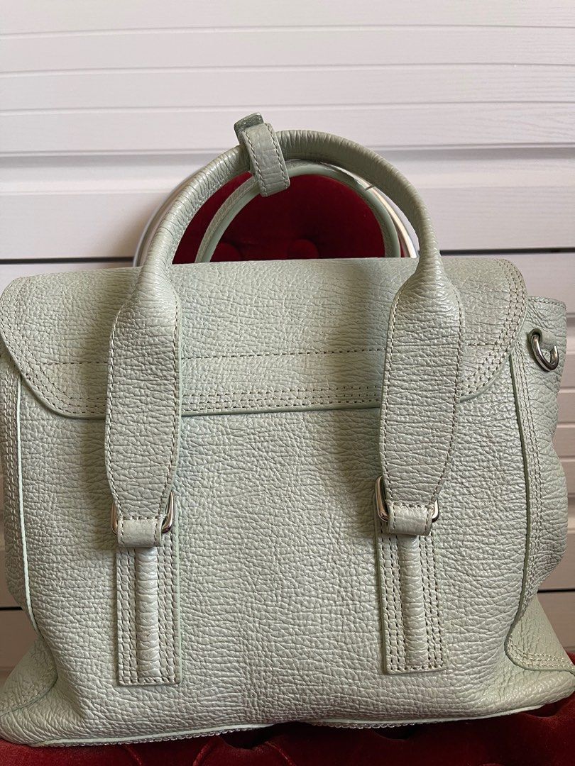 Philip Lim 3.1 Pashli in Mint (Category: Luxury Bags & Wallets) located in Paranaque City. Submitted by missthrifttease (Listing ID 1222897392, Image 3). Description: Comes with its original sling strap. Minor signs of use. Could use a bit of leather cleaning. Please carefully check photos. No filters used so you can see the flaws (if any). See previous post for other photos. Actual color may vary due to lighting. Payment via bank transfer or Gca