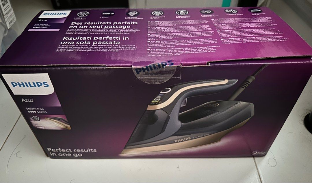 Philips Azur Steam Iron 8000 DST8050/26, TV & Home Appliances, Irons & Steamers on Carousell
