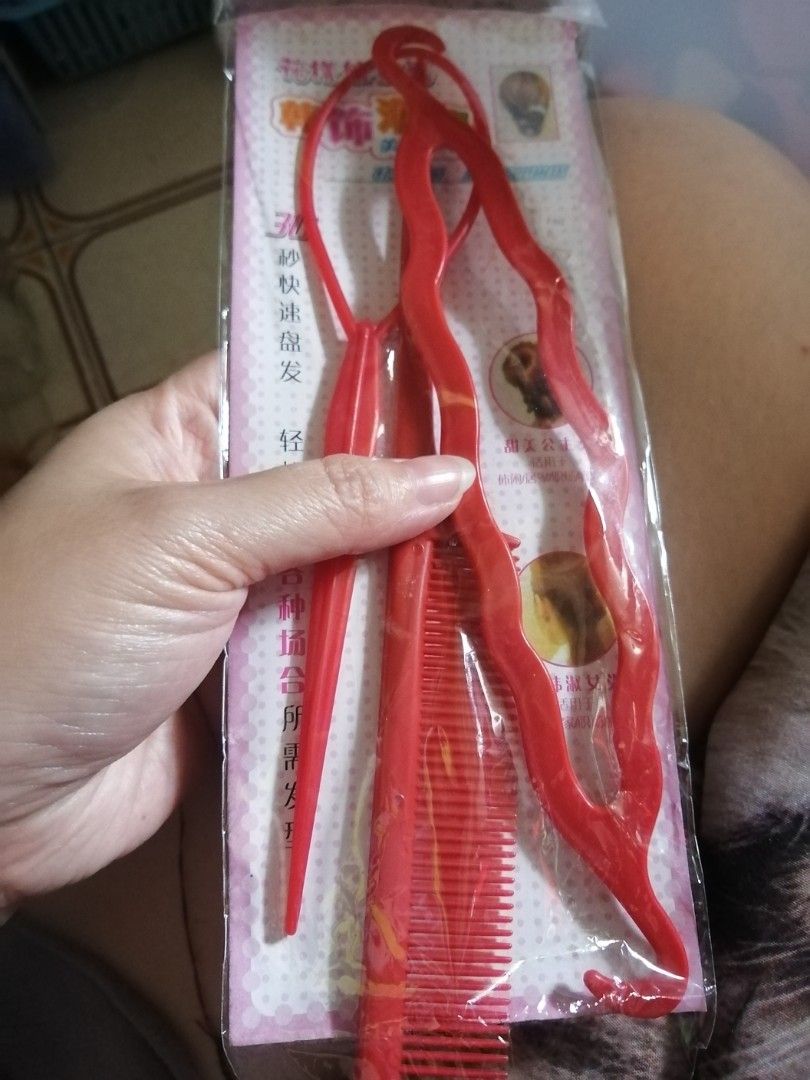 Plastic hair tools, bun maker, parting comb and twist maker, Beauty