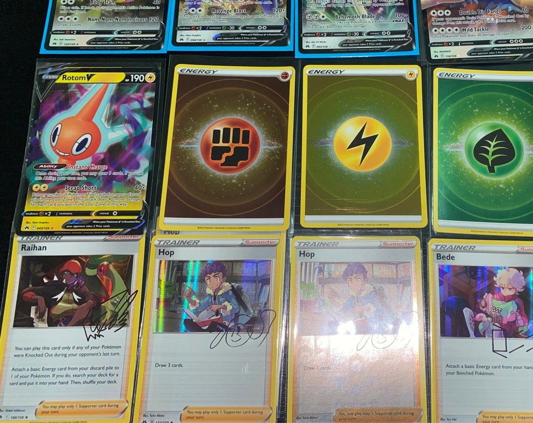 Pokemon Crown Zenith CZ V Sign Signature Reverse Holo RH Energy