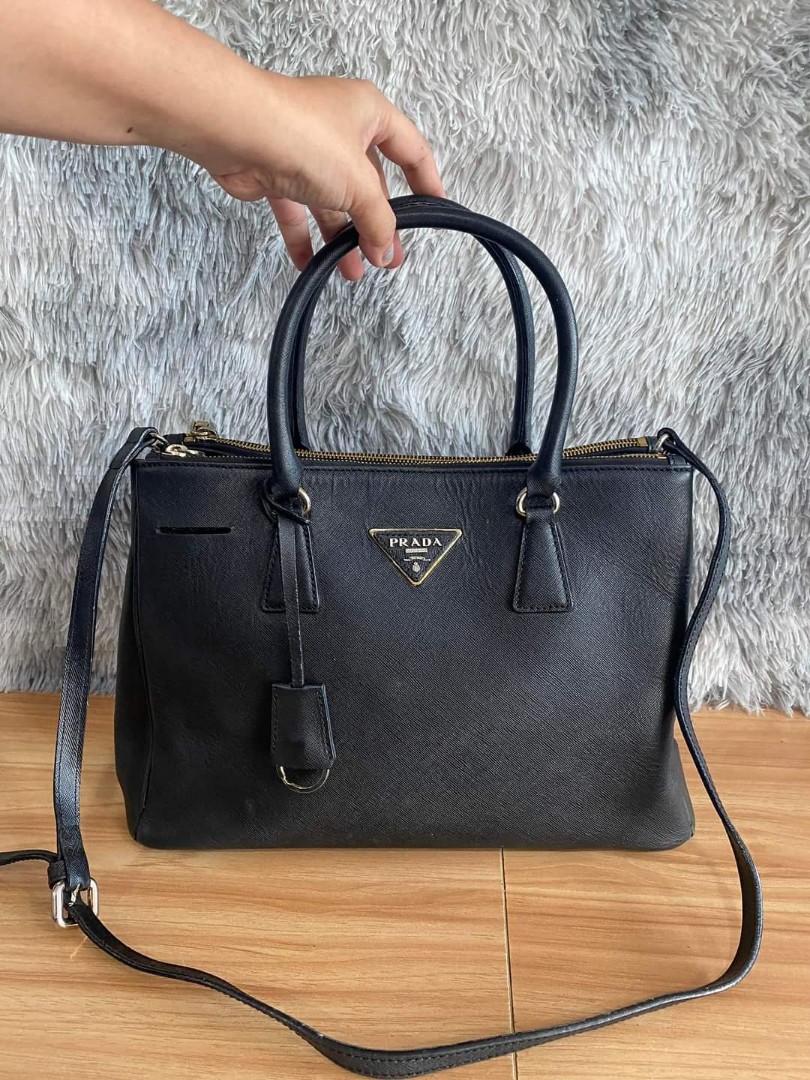 Prada 2 way bag genuine leather, Luxury, Bags & Wallets on Carousell