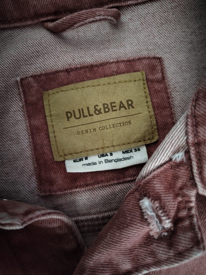 Pull and bear new arrivals burgundy jacket