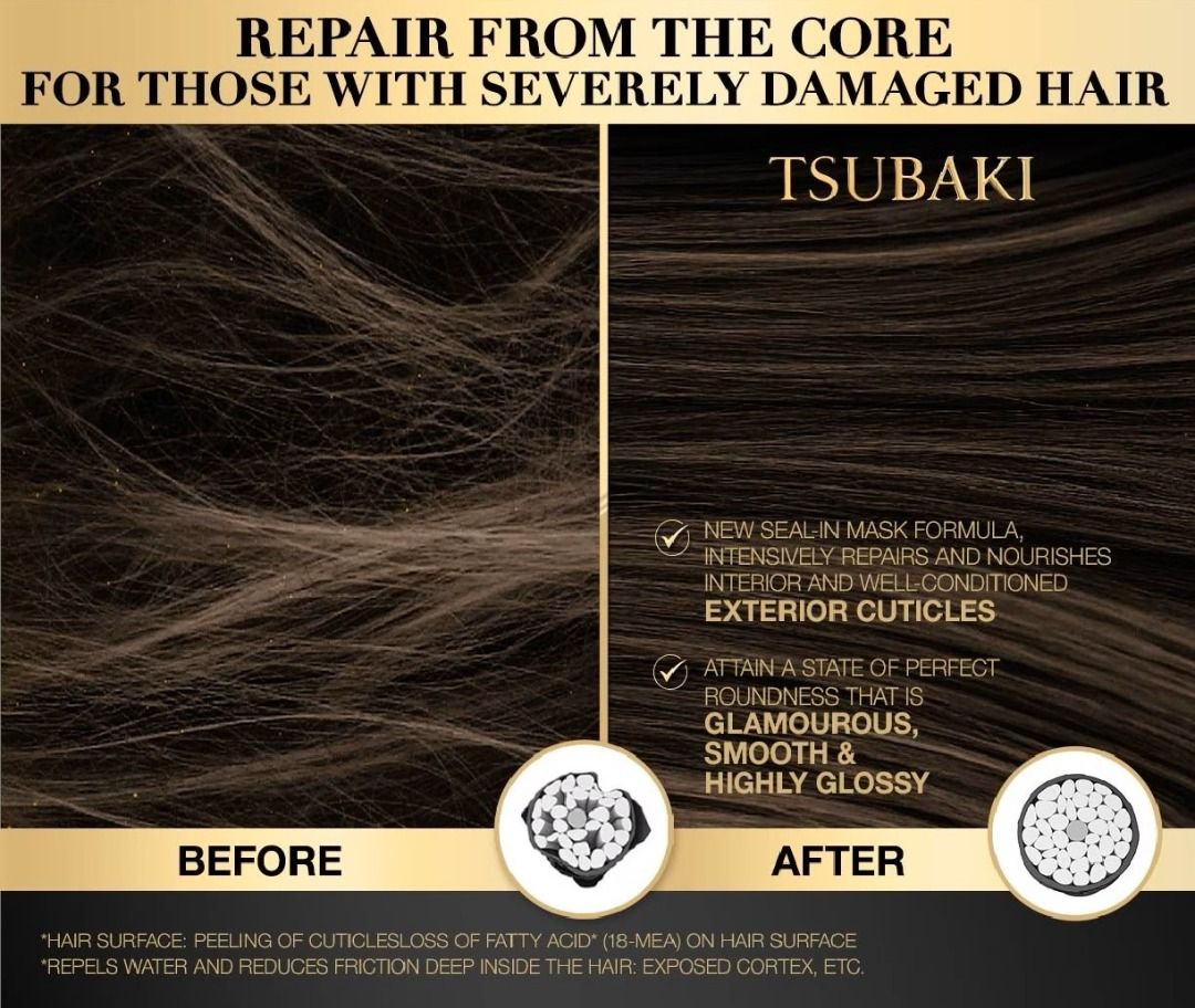 READY STOCK! TSUBAKI Premium Intensive Repair Hair Mask Masks 180G