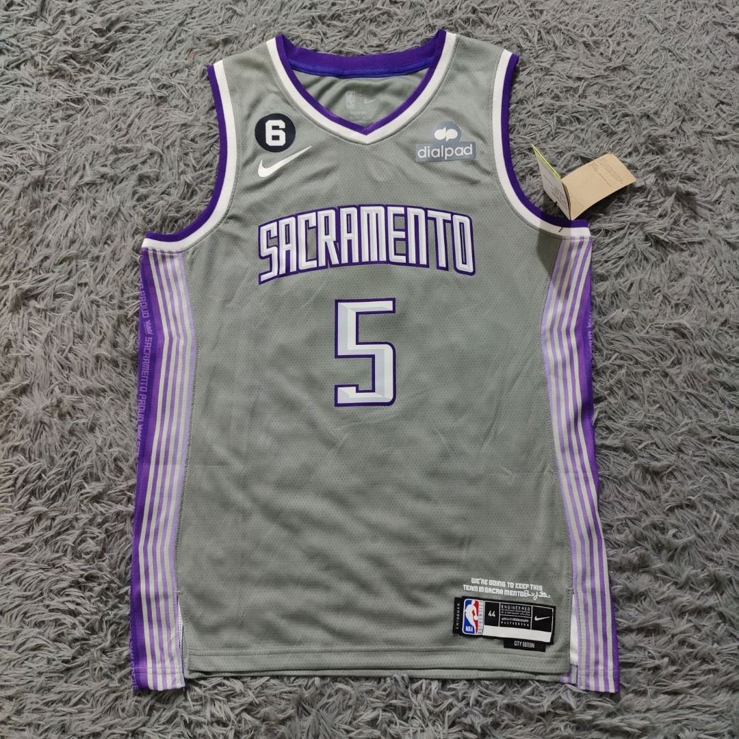 Youth Jordan Brand De'Aaron Fox Purple Sacramento Kings Swingman Jersey - Statement Edition Size: Extra Large