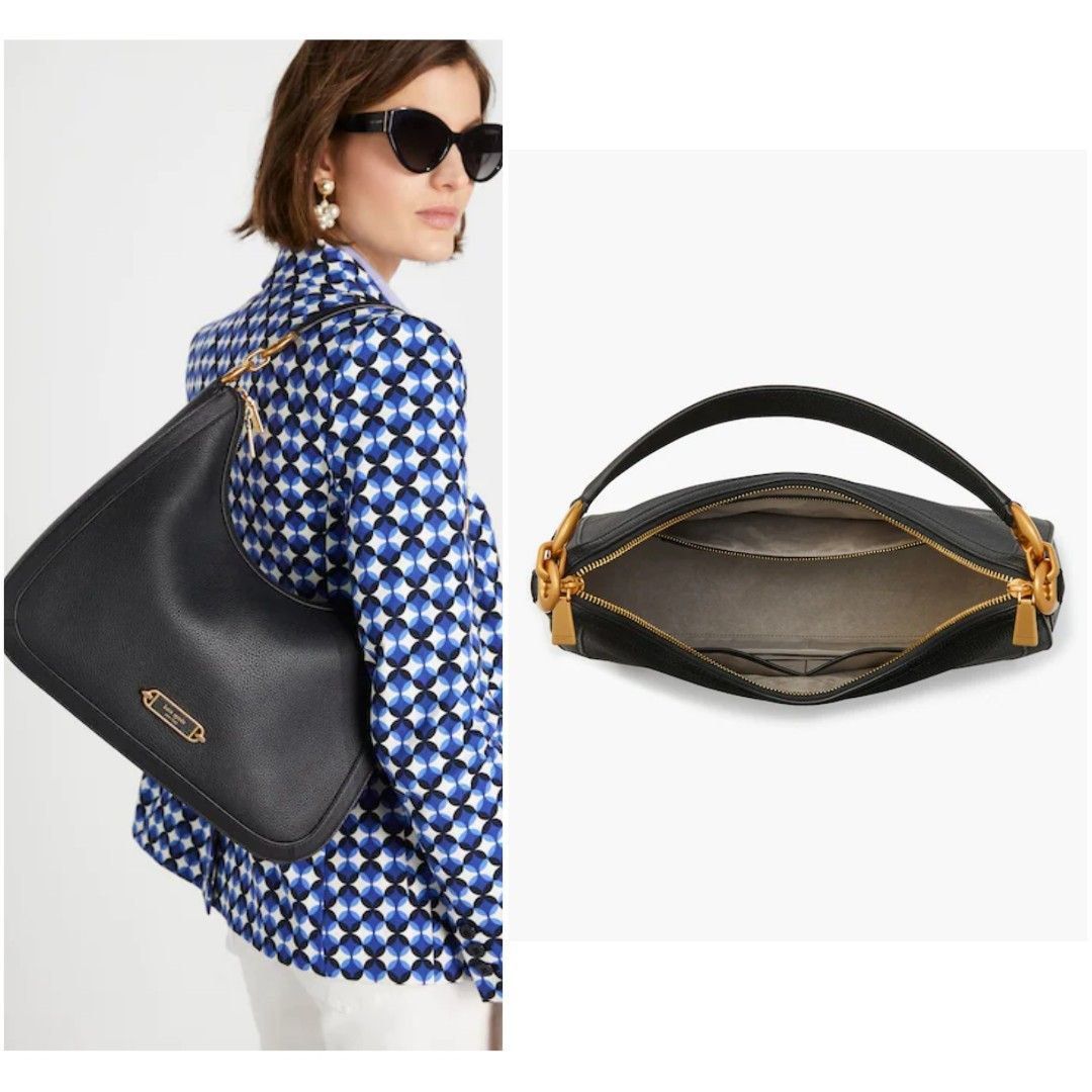 SALES ENDS 4 SEPT Kate Spade Gramercy Medium Hobo Bag Handbag Shoulder Bag Kraft Paper Light Brown Beige Nude Black Halo White