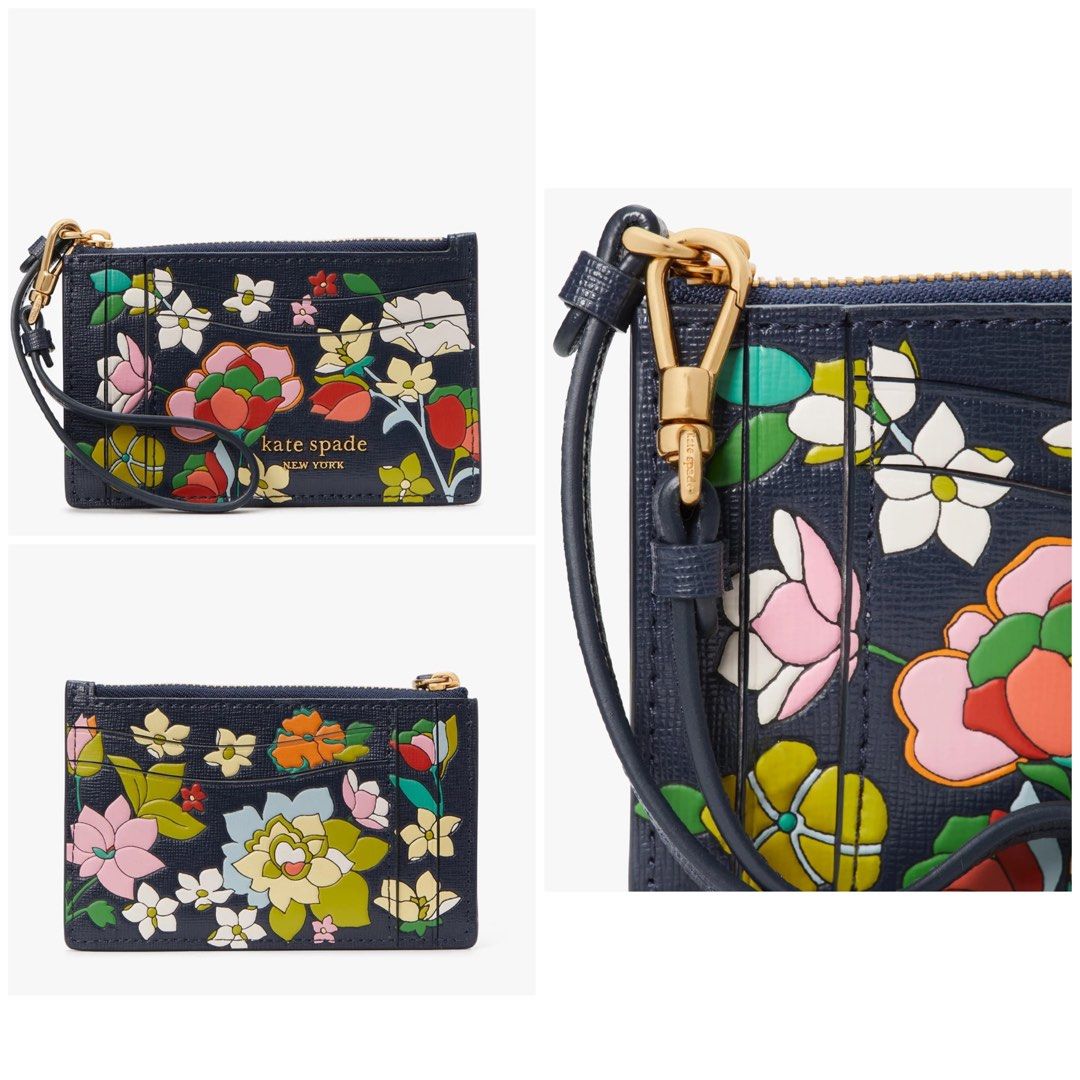 Kate Spade Morgan Flower Bed Embossed Saffiano Leather Double Zip