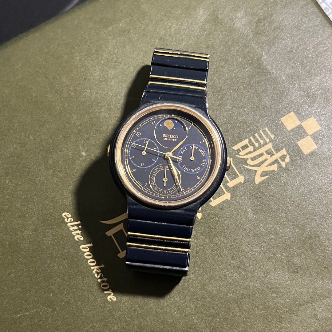 希少SEIKO MOONPHASE CHRONOGRAPH 7f39-6010t 時計 腕時計(アナログ) 時計 腕時計(アナログ) |  
