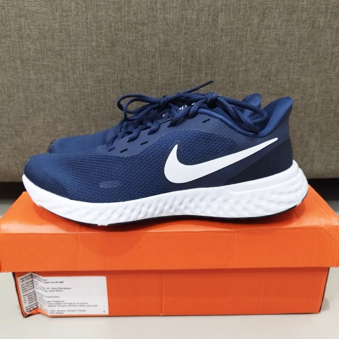 Sepatu Running Nike Revolution 5 Midnight Navy Original Resmi BNIB